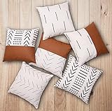 EFOLKI Boho Throw Pillow Covers for Couch and Bed 18x18 Set of 6, Boho Decor,Fall Home Decor, Bedroo