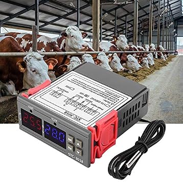 Digital Temperature Controller, STC-3018 Digital LED Temperature Controller Temp Control Thermostat Switch Temperature Humidity Controller NTC, Temperature Controller Thermostat Sensor (24V)