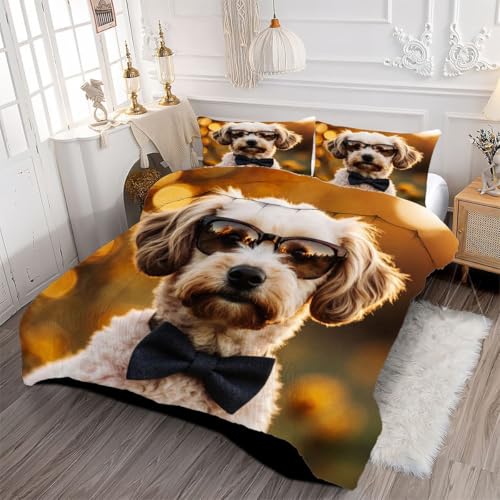 Couette 200 x 200 cm Chien avec 2 taies d'oreiller microfibre - 3