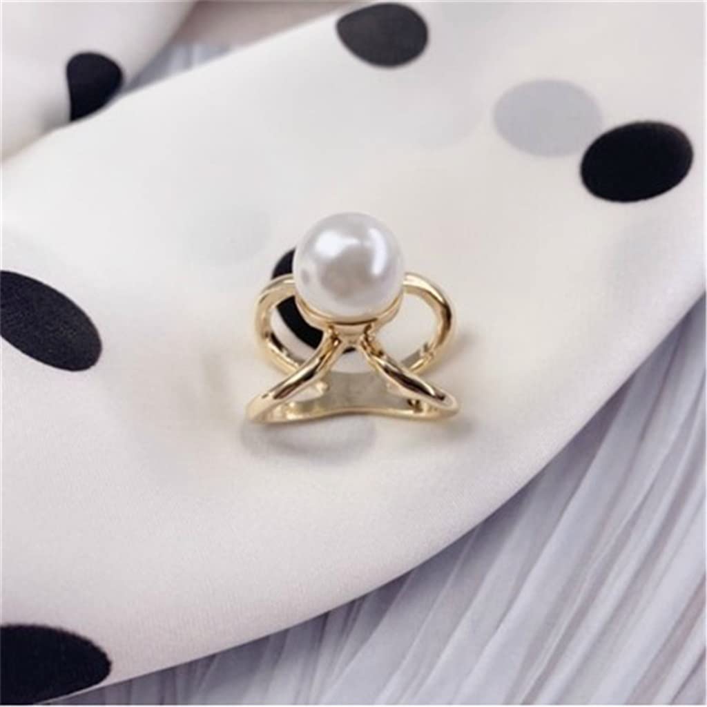 DREI Ring Schnalle Mode Imitation Perle Broschen Kristall Schal Taste Gebogene Kreuz Broschen Frauen Schal Schals Clip