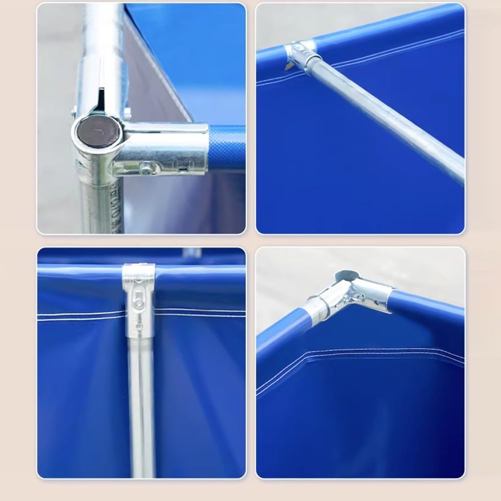 Générique Bâche Souple en PVC pour Bassin à Poissons avec Cadre en Acier, Aquarium Hors Sol Pliable, Panneau de visualisation, Bassin ornemental et réserve d'eau, vanne de vidange (150 x 100 x 90 cm)