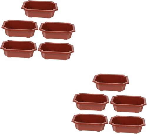 NOLITOY Macetas rectangulares de plástico para interiores Suculentas para interiores, macetas cuadradas de plástico, macetas estrechas y