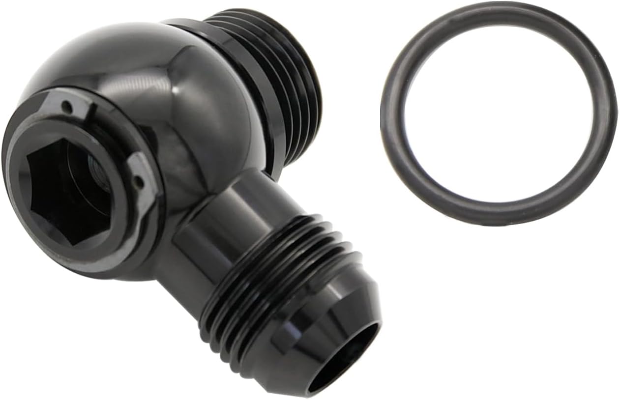 -10 AN Male Banjo Adapter to ORB-AN10 (7/8"-14 UNF) Aluminum Banjo Bolt Assembly Fitting for Fuel Rail or Fuel Tank Black