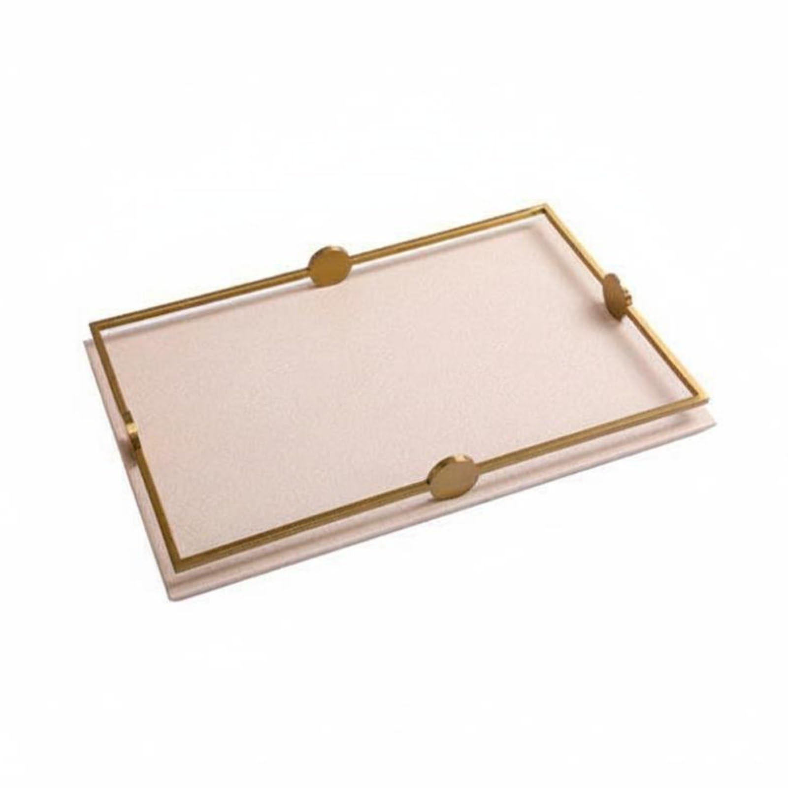 Yajuyi Bandeja Decorativa Organizador de Joyas Bandeja de Servicio Rectangular Bandeja de Exhibición de Cuero Bandeja de Almacenaje Metálica Adecuada para Dormitorio Cuarto de Baño Hogar, Beige