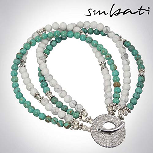 [サンバティ] バングル メンズ レディース アンクレット ストーン ターコイズ ハウライト 天然石 4連 F