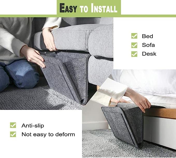 EKANTIK Bedside Storage Organizer | Remote Holder | iPad Holder | Cabinet Hanging Warehouse | Small Things Carrier | Bed Caddy | Magazine Rack | 5 Pockets (Multi-color) - Image 6