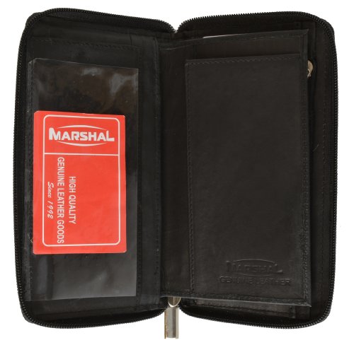 MARSHAL Checkbook Holder Wallet with All Around Zipper and Pull Out Checkbook2