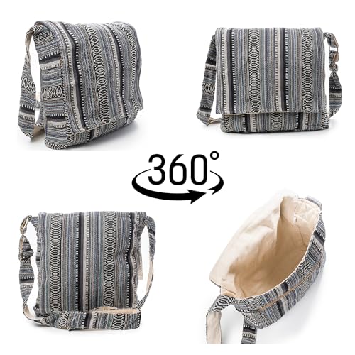 Core Hemp Crossbody Messenger Bag - Handmade In Nepal - Over-the-Shoulder Sling Bag - Unisex3