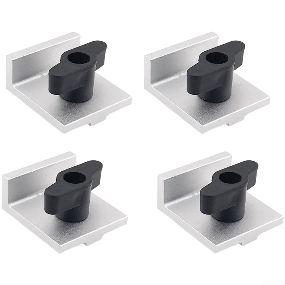 4er Set T-Schienenanschlag Aluminium für Holzbearbeitung | 4er Set, fester Halt, präzise Ausrichtung, kompatibel mit Standard-T-Spuren, einfache Montage