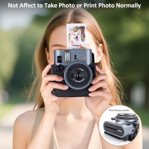 Funda para cámara Instax Mini 41 en PU cuero negro miniatura 4