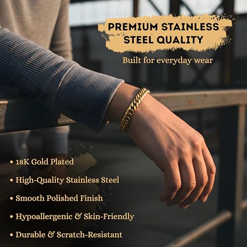 Pulsera de eslabones cubanos acero inoxidable para hombre miniatura 3