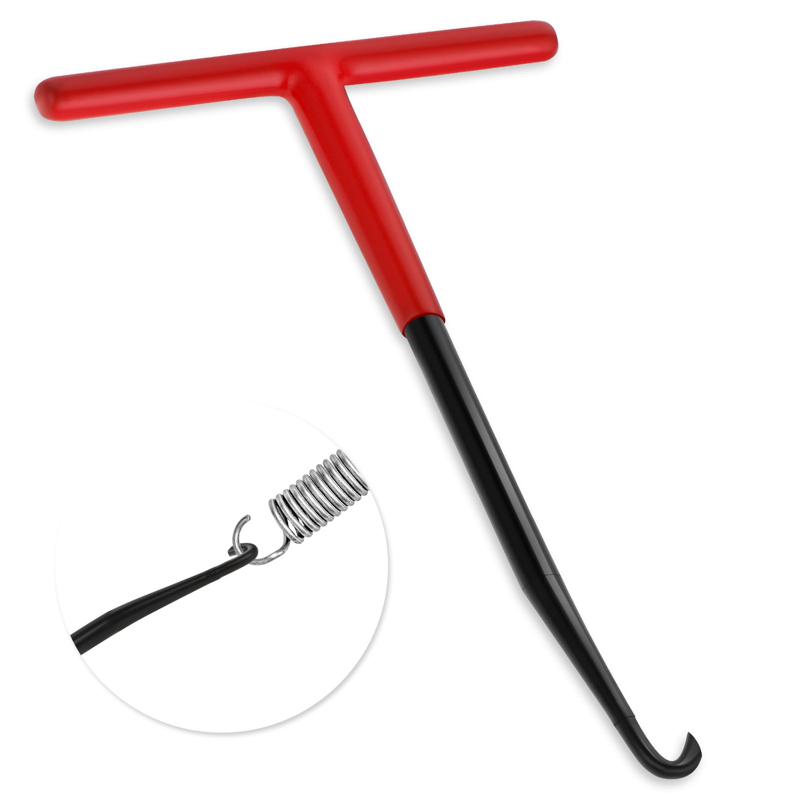 MOZEAT LENS Motorcycle Exhaust Spring Hook T Handle Exhaust Spring Hooks Puller with Rubber Coating for Motorcycle Dirt Bike Removal Installation, Adjustment, red