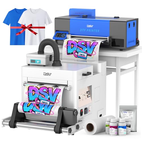Image of DSV A3 Plus XP600 DTF Printer, 2X Speed Compared to L1800 /L805 DTF Printer Machine, 4.5 inch LED Foldable Touch Screen, White Ink Circulation & Auto-Cleaning, Dual Alarm