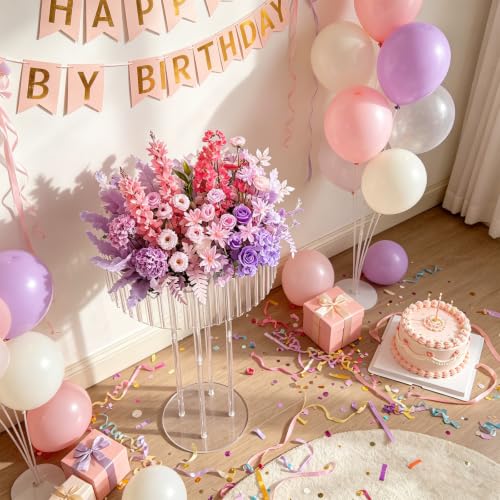 Soporte para flores de acrílico transparente para boda y centros de mesa altos 8