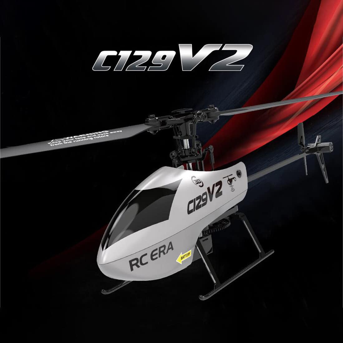 RC ERA C129V2 4CH RC-Hubschrauber, 2,4G-Ferngesteuerter Helikopter mit 6-Axis Gyro Höhenhaltung, Optischer Flusspositionierung RTF für Erwachsene Hobbyisten