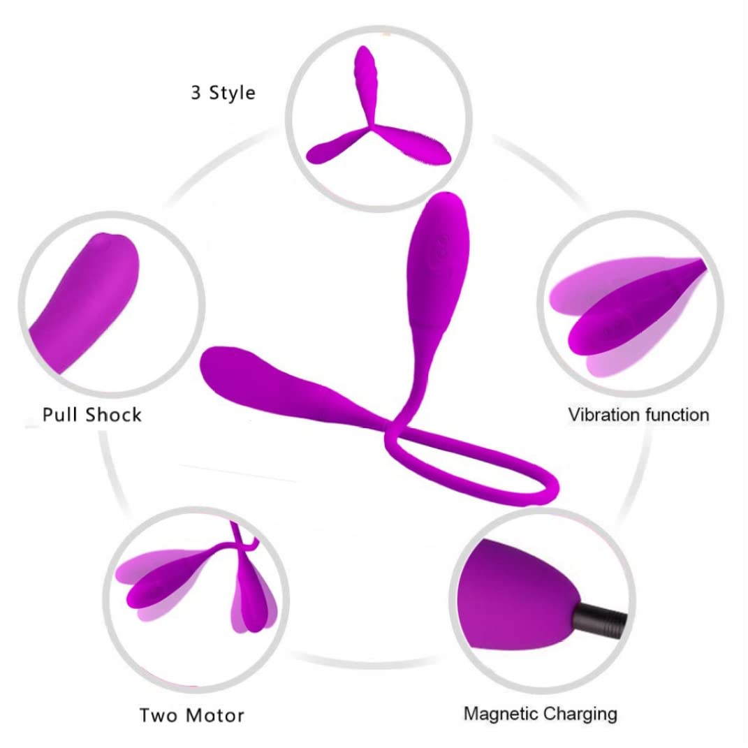 Consolador doble, vibrador de parejas 7 modos consolador doble de consolador impermeable consolador doble para parejas clítoris, vibrador de silicona, vibrador de parejas