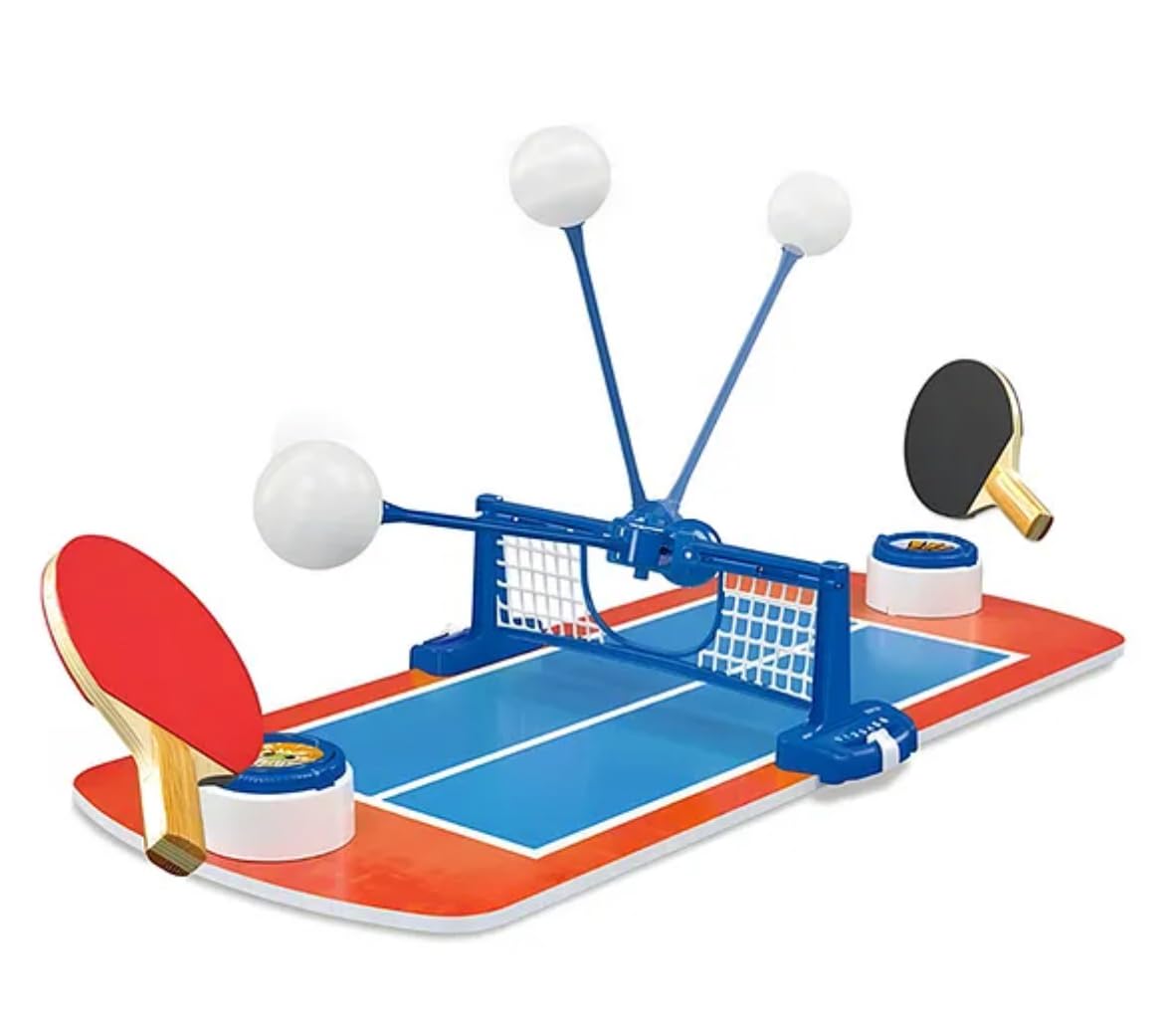 Mini Table Tennis Game Set | Includes 2 Paddles, Balls & Net | Portable Tabletop Indoor Sports Game for Boys, Girls & Family Fun (3+ Years)-image-37