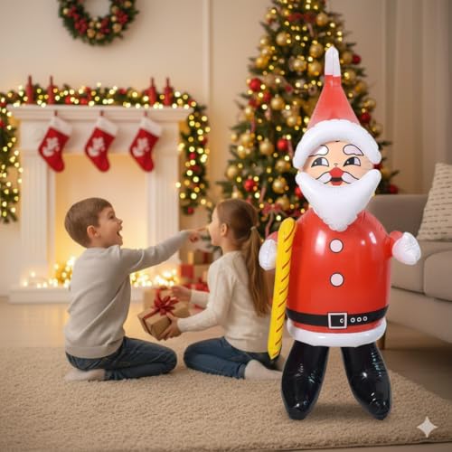Image of Santa Claus Blow Up Christmas Inflatable Air Balloon Gift for Kids| Fun Festive Collectibles | PoPo Toys