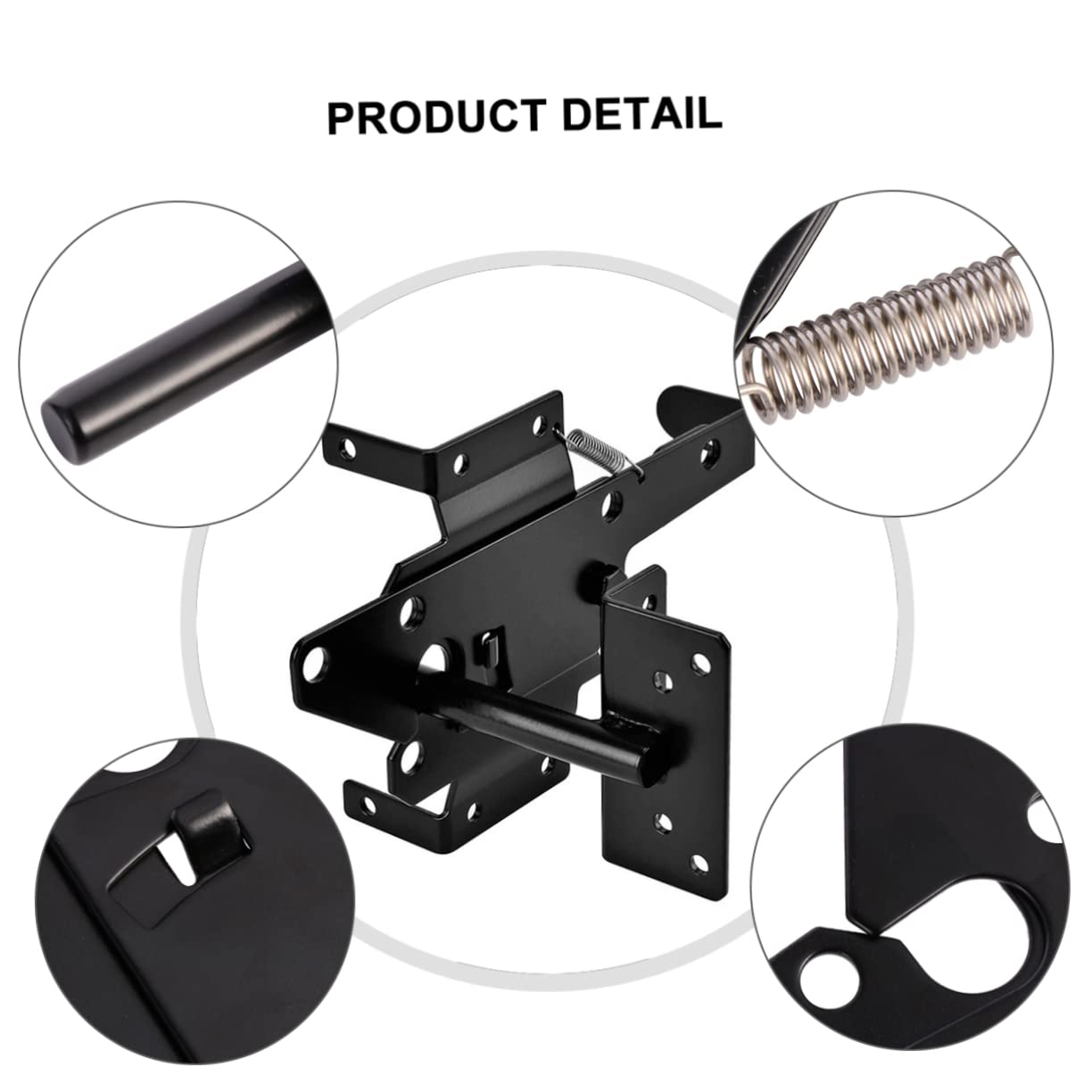 Loquet de Portail Autobloquant Robuste pour Porte en Bois et Barrière