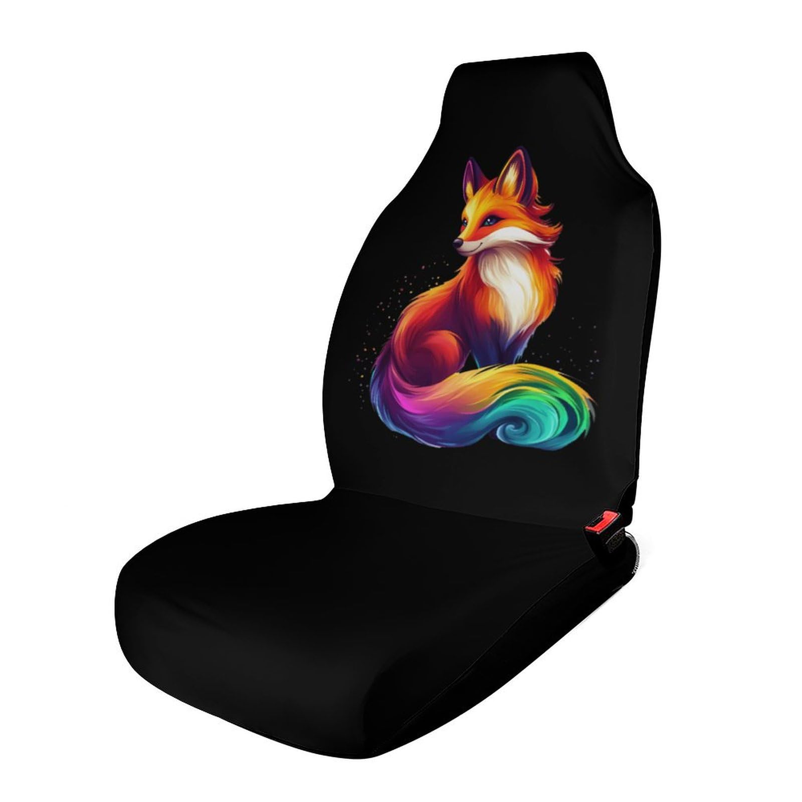 Colorful Fox Car Seat Covers Universal Car Front Seats Protector Auto Interior Accessories 1PCS