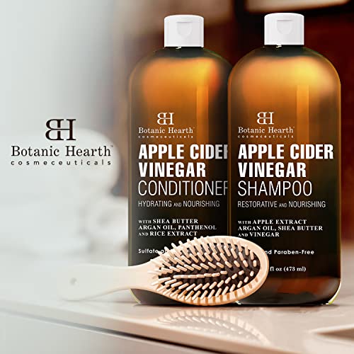Botanic Hearth Apple Cider Vinegar Shampoo And Conditioner Set - Helps Dry Itchy Scalp, Dandruff, Frizz And Hair Loss - Color Safe, Sulfate Free Shampoo - All Hair Types, Men And Women, 16 Fl Oz Each #TOP6