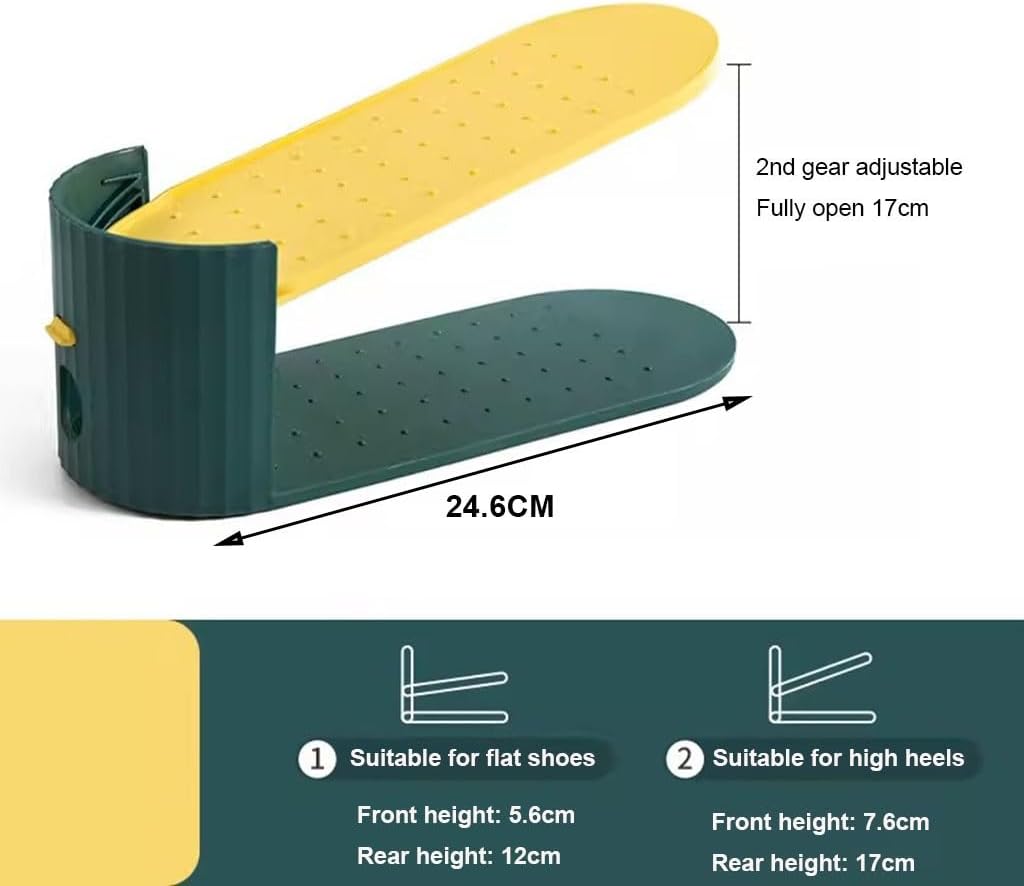 Shoe Slots Organizer Double Layer Adjustable Simple Shoe Slot Organizer, Non Slip and Durable PP Shoe Rack, Save 50% Space (Color : A3, Size : 5PCS)