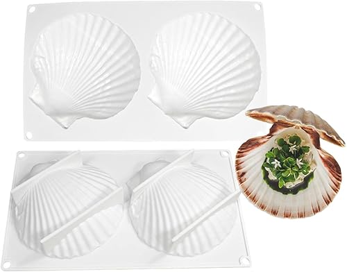 Miniatura 1 de mostsom Molde de silicona para hornear Big Sea Shell para hornear 3D Bakeware Molde de chocolate Molde de magdalenas Pan Pastel DIY Muffin