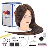 💝【Material de pelo】Cabeza de maniquí con 60% de cabello humano.Su cabello puede ser alisado, planchado, peinado, trenzado y estilizado.Puedes diseñar el peinado.