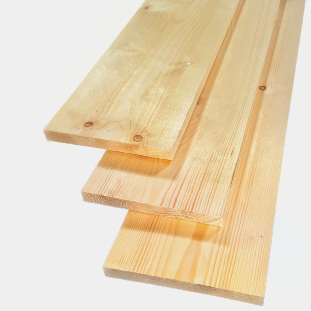 Solid Pine Timber Boards – Smooth Planed Square Edge Wood Planks, 18mm Thick x 165mm Wide, 60 – 190cm Length – Pine Wood for DIY, Fencing, Carpentry, Shelving,and Craft Projects (20, 90cm)