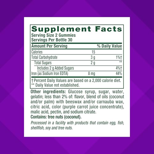 Vitafusion Iron Gummies | 60 Gummies for Adult Women & Men - image 3