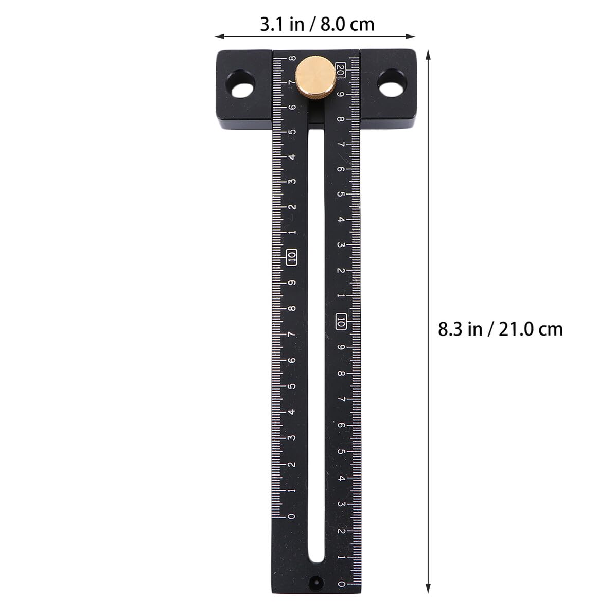 Righello T per Marcatura in Lega di Alluminio Nero Scala Chiara e Precisa, Leggero, la Lavorazione del Legno
