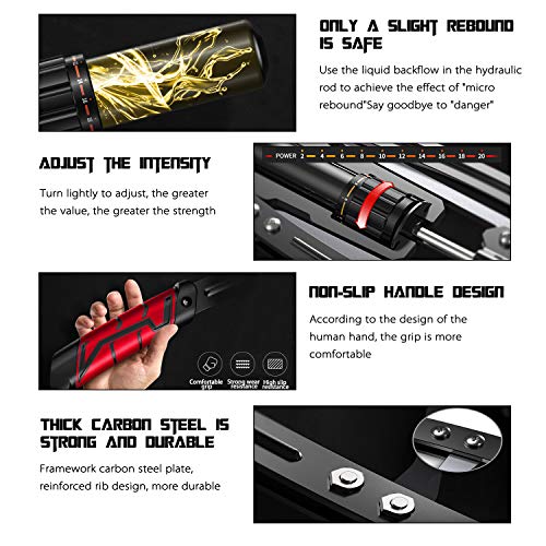 Vivitory Adjustable Hydraulic Power Twister Arm Forearm Exerciser 22-440Lbs Home Chest Expander For Arm, Biceps, Abdomen, Shoulder And Chest Muscle Strength Training (Red) #TOP5