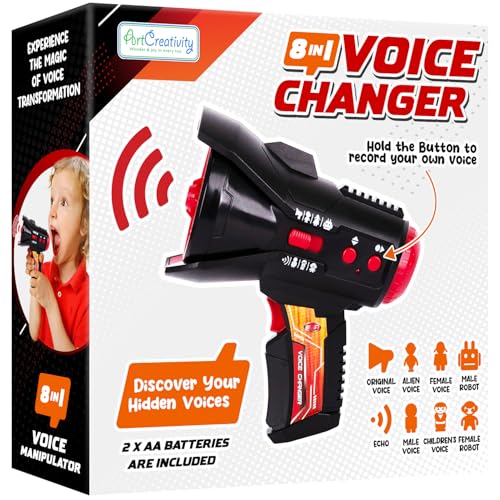 ArtCreativity 8 in 1 Voice Changer for Kids - Voice Changer, Recorder, and Megaphone Device - Toy Voice Changer Speaker with 8 Different Voices and Batteries - Noisy Toys for Boys and Girls