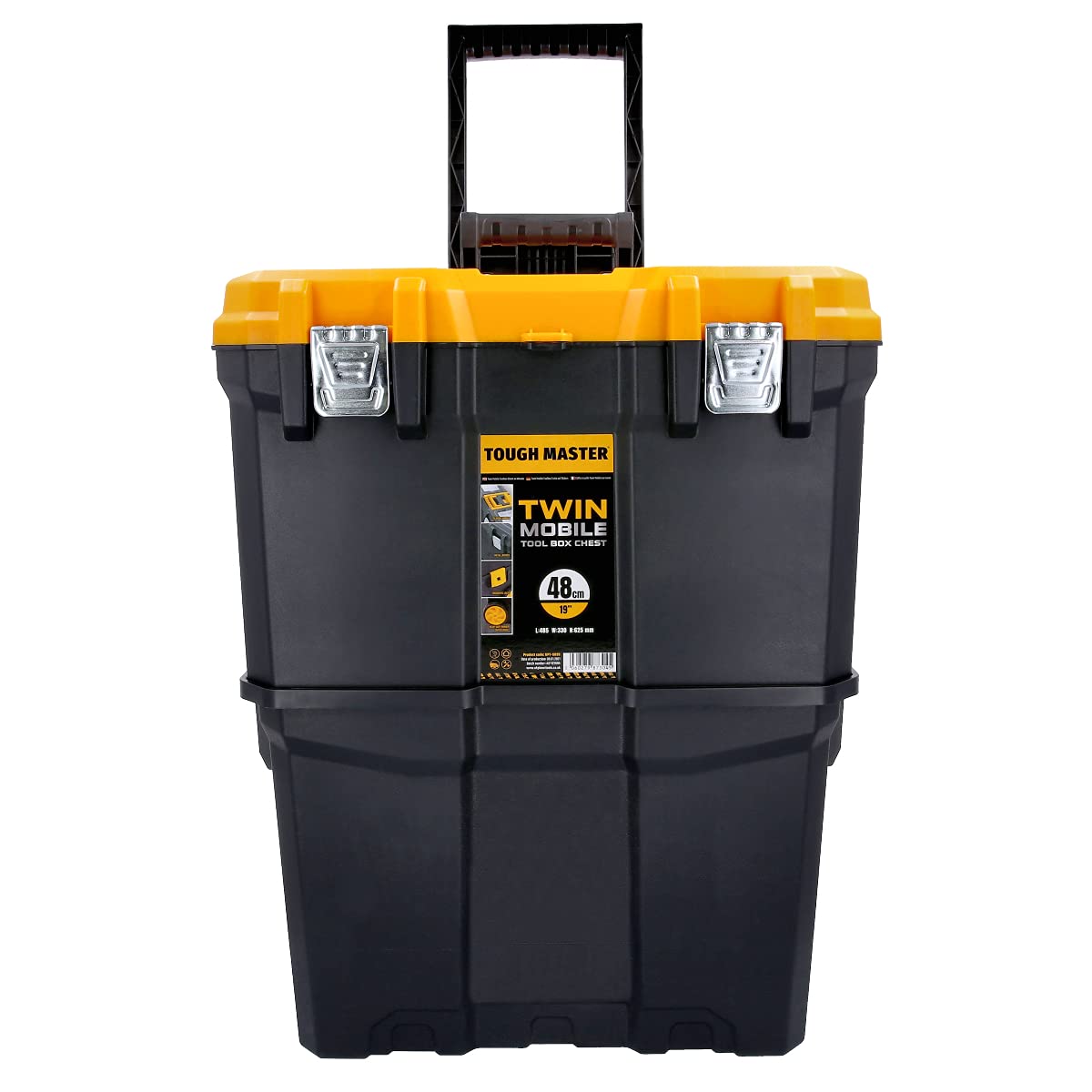 UK Planet Tool Chest Tough Master Professional 19" Mobile Storage Box Trolley with Wheels (Wheeled Tool Box)
