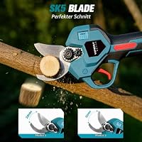 Yofidra 2-in-1 Akku Hochentaster, 30mm Elektrische Astschere Teleskopstiel – Ansicht 3