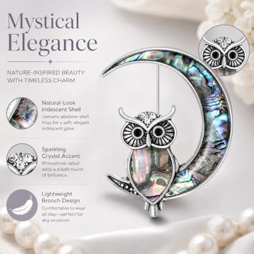 Image of Animal Brooch for Women Zirconia Rhinestone Abalone Shell Animal Lapel Pin Christmas Birthday Holiday Gift for Wife Mother Girlfriend Daughter