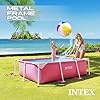 INTEX Metal Frame 7 ft x 5 ft x 23.5 in Above Ground Pool Set, Rectangular Swimming Pool with Steel Frame
