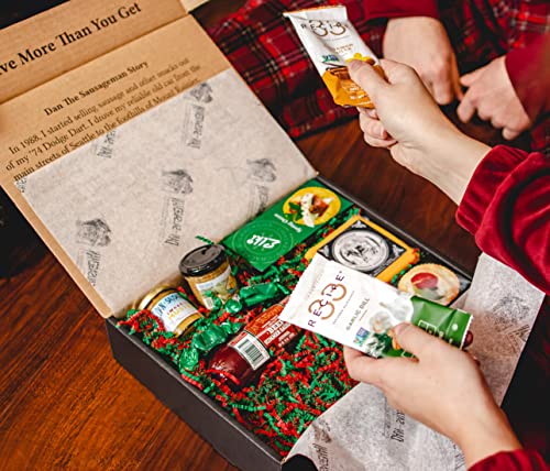 Yukon-Gift-Basket-by-Dan-the-Sasuageman-Featuring-Naturally-Smoked-100-Beef-Summer-Sausages-Wisconsin-Cheddar-Cheese-Specialty-Sweet-Hot-Mustard-Grainy-Dijon-Flavor-Infused-Almonds-Crackers-and-Sweets