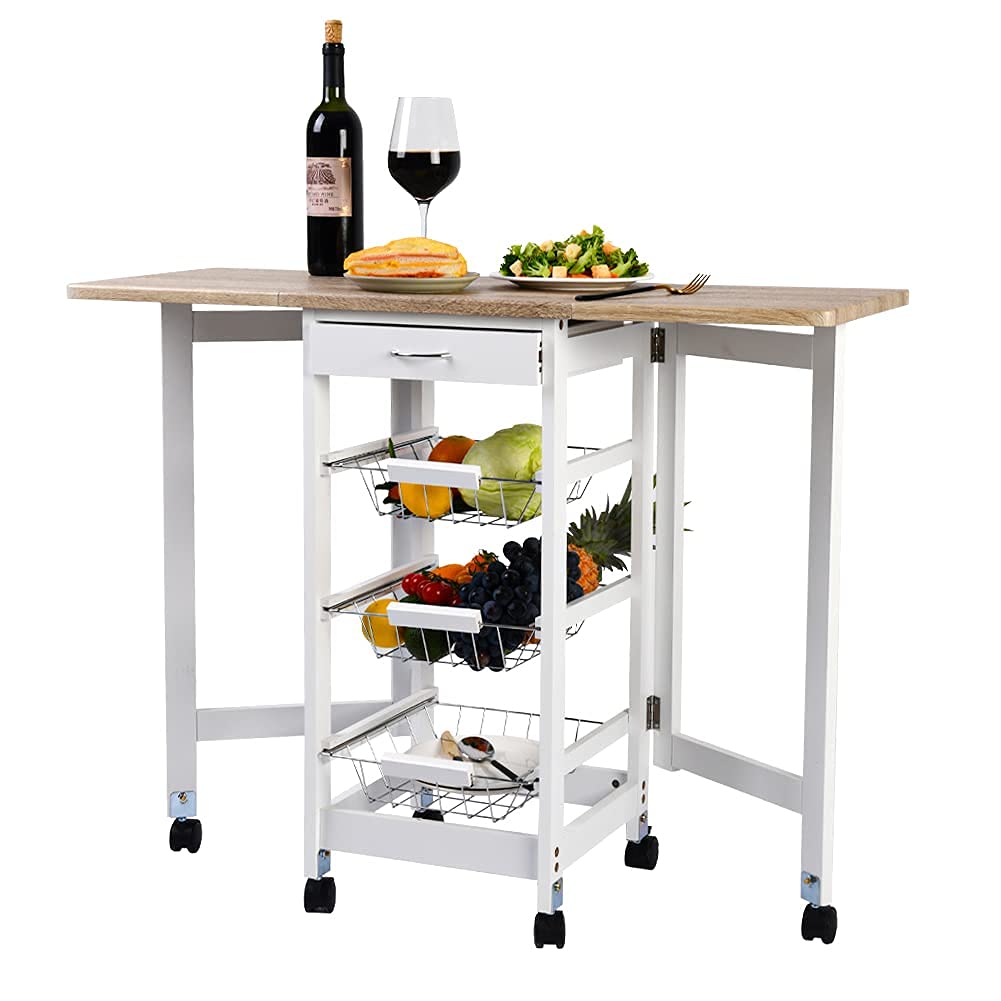 Fit Choice 5 in 1 Kitchen Island with 3 Spice Rack and 1 Drawer