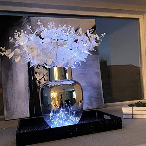 Wistart 4 Pack Artificial Eucalyptus Flowers Stems Faux Long Stem Fake Plants Flower Bouquet Silver Dollar Leaves For Halloween Wedding Garland Christmas Party Home Craft Decor #TOP6