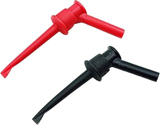 2PCS Mini Grabber with 4mm Banana Plug Universal Digital Display Push Probe Test Clips for Multimeter Leads