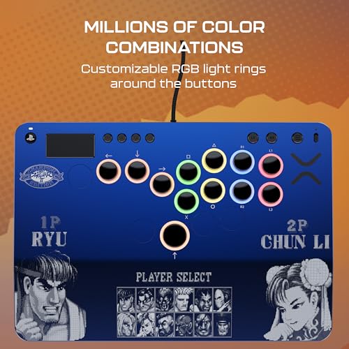 Image of Turtle Beach Victrix Pro KO Leverless Fight Stick: Street Fighter II PS5 | PlayStation, Windows PC, Tournament Arcade Controller, 16 Cherry Switches, Slim Design, Street Fighter II Champion Edition
