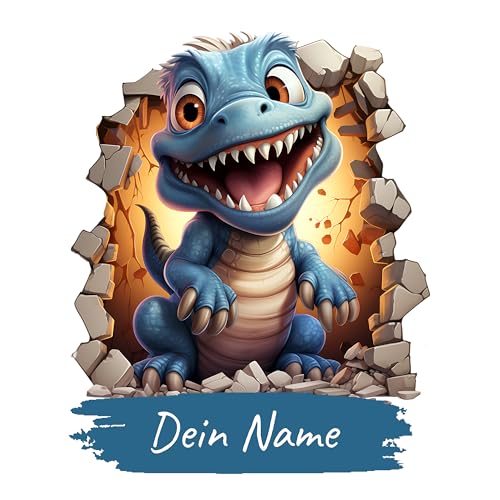 GRAZDesign Dino Wandtattoo mit Namen personalisiert Dinosaurier für Kinderzimmer Junge - Wandaufkleber über Bett & Sofa - 70x57cm