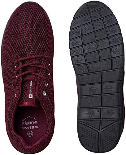 Alpine Swiss Kilian Fashion Sneakers Lightweight Trainers Lace Up Casual Shoes Burgundy 11 M US | Image 4