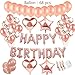 Produktbild Geburtstagsdeko Rose Gold für Mädchen : Helium Folienballons Happy Birthday Banner &36 Rosegold Ballons &15 Konfetti Latex Luftballon &4Pcs Stern Herz Ballon für 1.3.5.16.18.Tochter Geburtstag Party