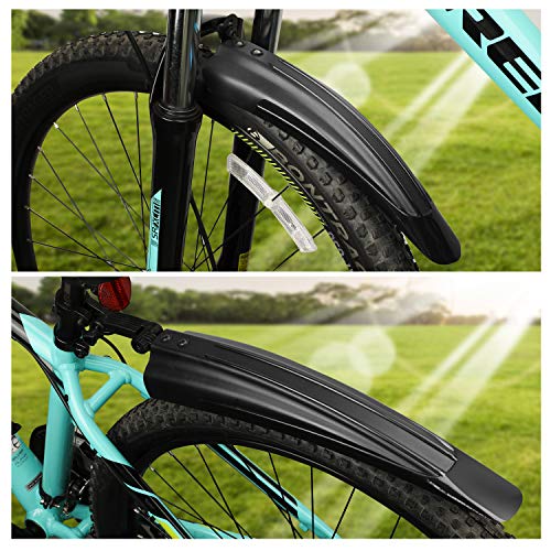 Tagvo Bike Fender Set, 2 Parts-Universal Full Cover Thicken Widen Bicycle Mudguard Set Mountain Bike Front And Rear Mud Guard Portable Adjustable Bike Fender Mudflap For Mtb Mountain Road Bike #TOP7