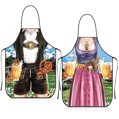 ISparbox Oktoberfest Schürze, 2 Stück Küchenschürzen für Männer und Frauen für Oktoberfest, Lustiges Oktoberfest Partyschürze Kochschürze Grillschürze für Freund Bierfest Party Geschenk ISparbox Oktoberfest Schürze, 2 Stück Küchenschürzen für Männer und Frauen für Oktoberfest, Lustiges Oktoberfest Partyschürze Kochschürze Grillschürze für Freund Bierfest Party Geschenk