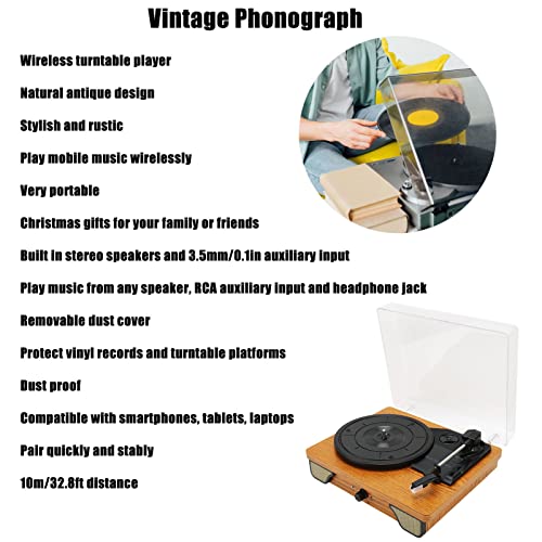 AUHX Tourne-Disque Bluetooth, 3 Vitesses rétro Vinyle Platine Vinyle stéréo étanche à la poussière Stable sans Perte… - Les Beatles, Paul McCartney, John Lennon, RIngo Starr, George Harrison AUHX Tourne-Disque Bluetooth, 3 Vitesses rétro Vinyle Platine Vinyle stéréo étanche à la poussière Stable sans Perte… – Image 5
