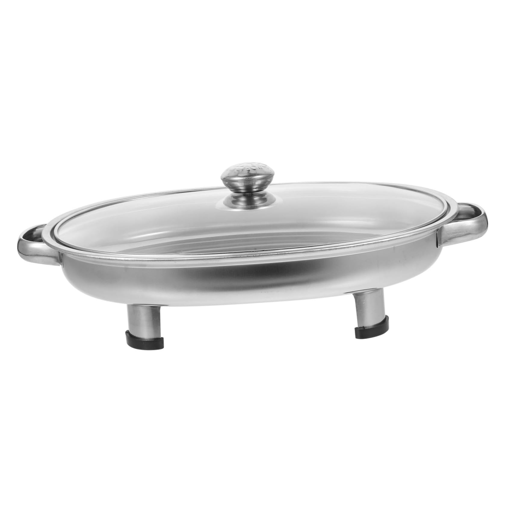 PRETYZOOM Buffet Tray Stainless Steel Chafing Dish with Lid Serving Platter for Entertaining Buffet Dishes for Grilled Fish and Seafood Display and