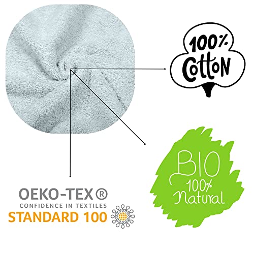 Stof - Bath Towel - Size 30 x 50 cm - 100% Organic Cotton - Sky Colour - Lagoon Model - Bath Linen - Wash at 40 cm - Image 3